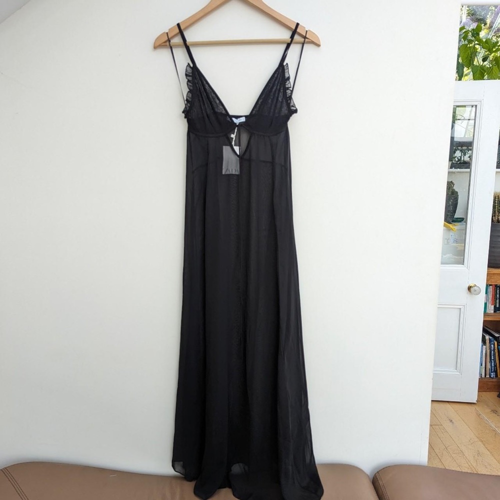Zara Black Sheer Maxi Dress size S